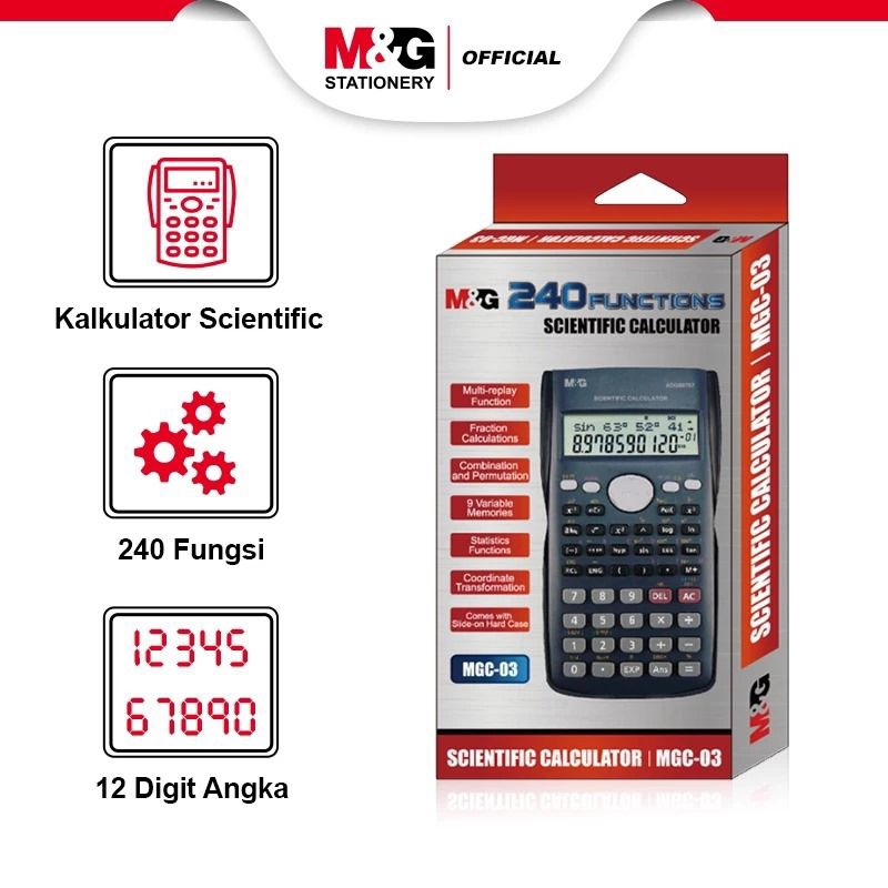 

M&G 12 Digits Scientific Calculator 240 Functions with Cover