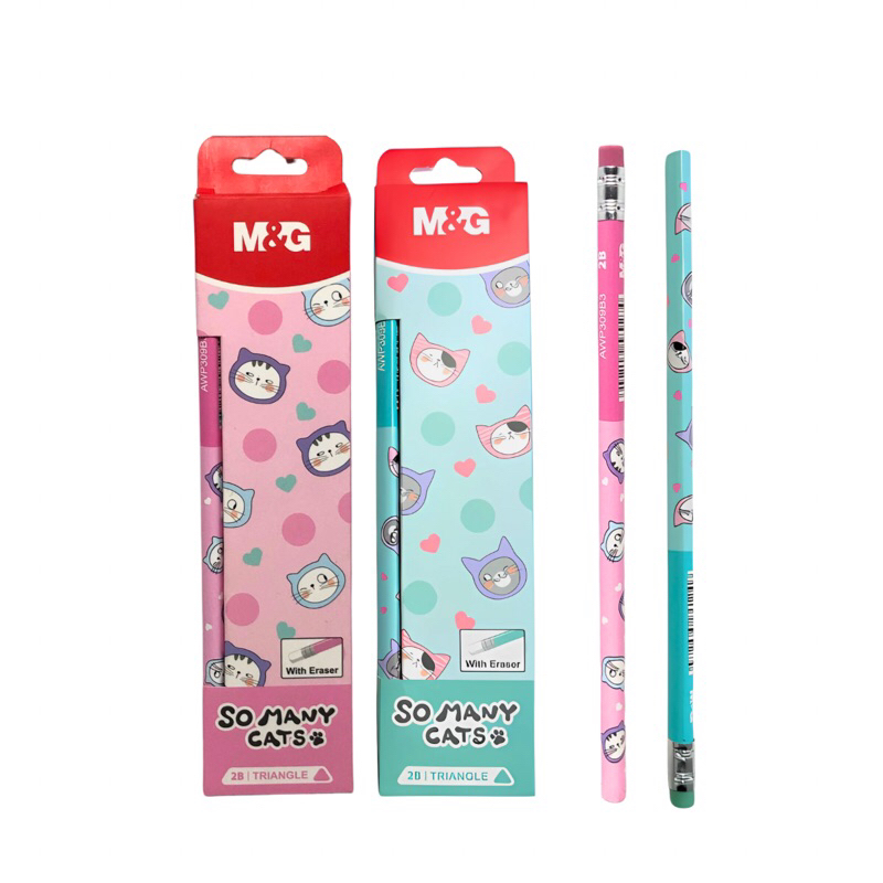 

Pensil 2B M&G So Many Cats Triangle With Eraser #AWP309B3 Warna Biru dan Pink Pencil Sekolah & Kantor - SATUAN