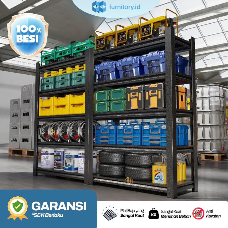[Full Besi] Rak Gudang Besi Rak Besi Serbaguna Rak Gudang Multifungsi Rak Besi Susun Minimalis