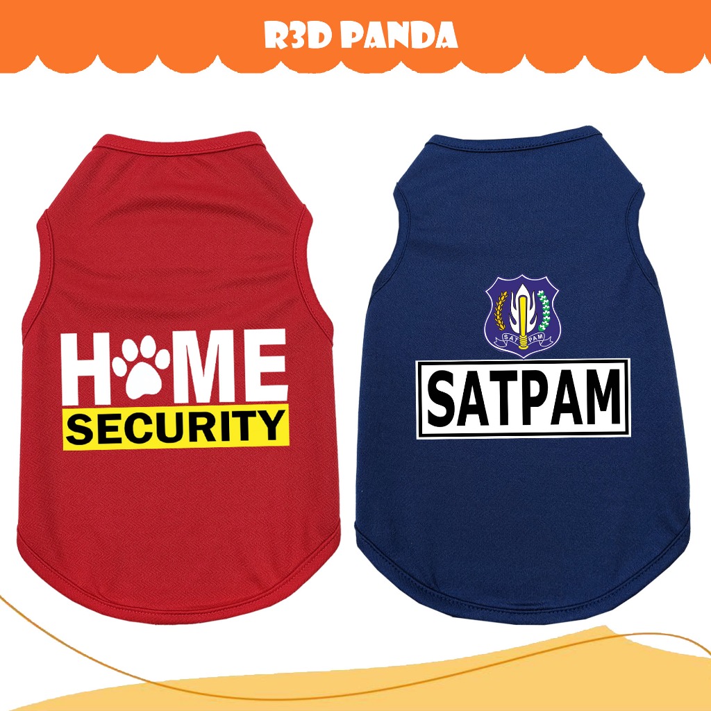 Baju Kucing Anjing Sablon SATPAM Kostum Hewan Lucu Kaos Anabul
