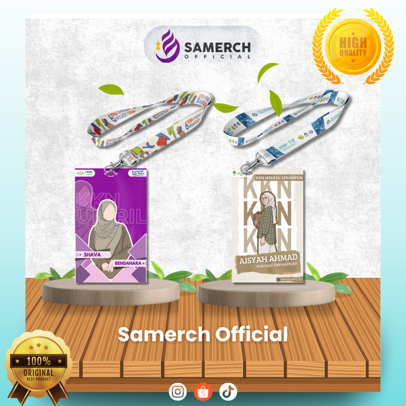 SAMERCH |Tali Lanyard + Frame + Id Card Custom Cetak 2 Sisi / Tali ID Card Premium Custom ( BISA SAT
