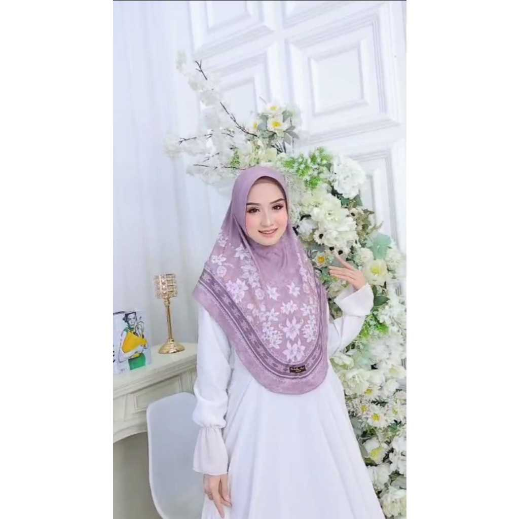 Jilbab Kerudung Instan Bergo Pet MOTIF PRINTING BUNGA JERSEY PREMIUM