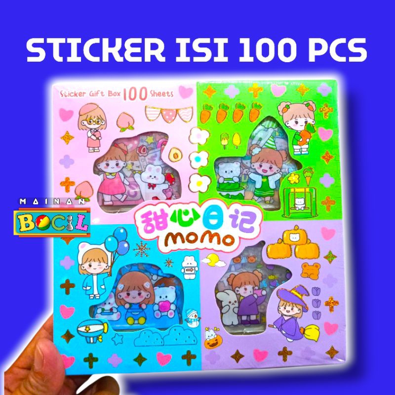 

Mainan Anak Sticker/Stiker Kotak Isi 100 Pcs Karakter Momo/Lotso/Sandrio/Cinnamorl