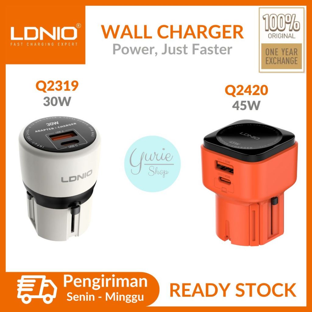 LDNIO Travel Wall Charger Q2319 Q2420 Universal Plug Super Fast Charging