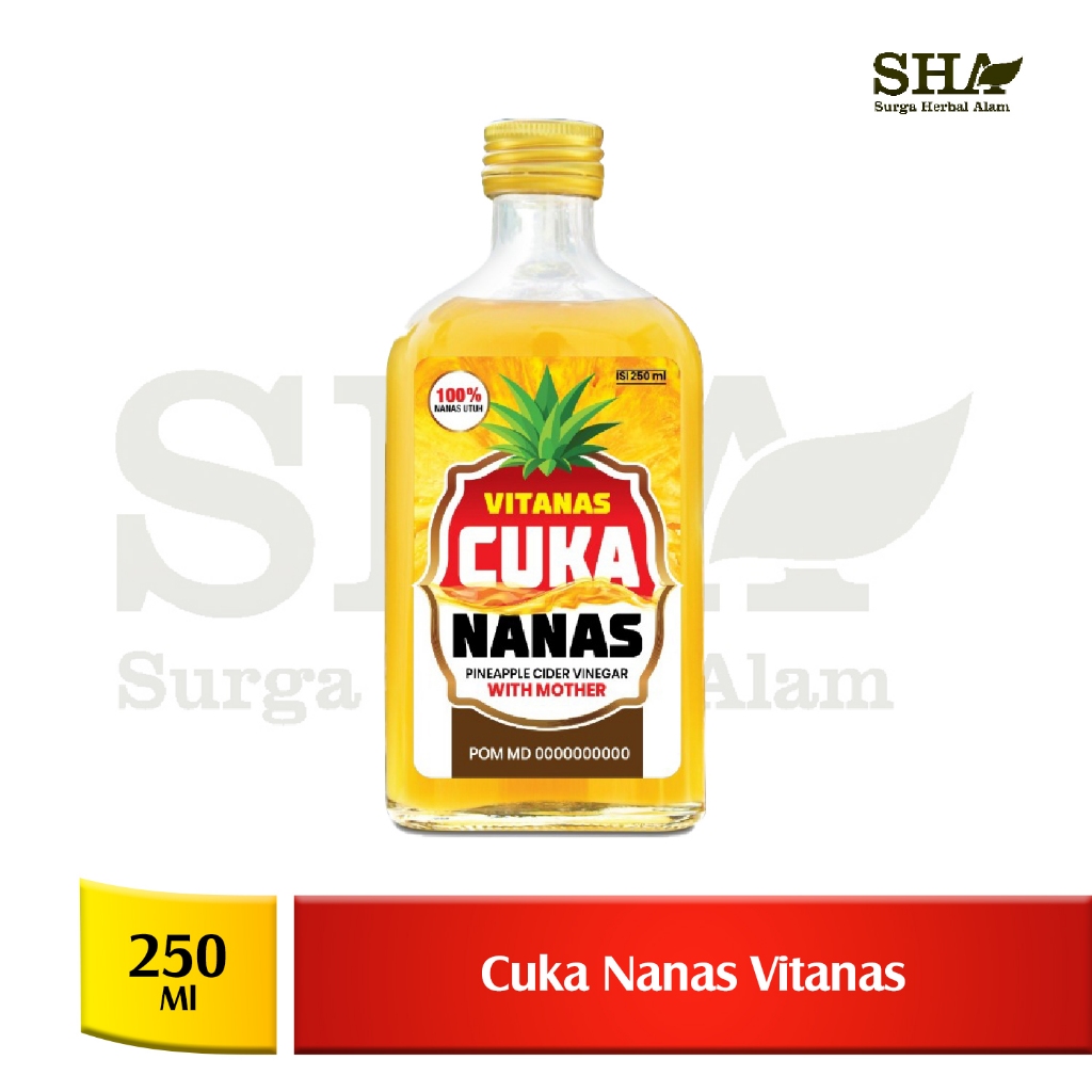 Vitanas - Cuka Nanas Pineapple Cider Vinegar With Mother Asli Isi 250 ml