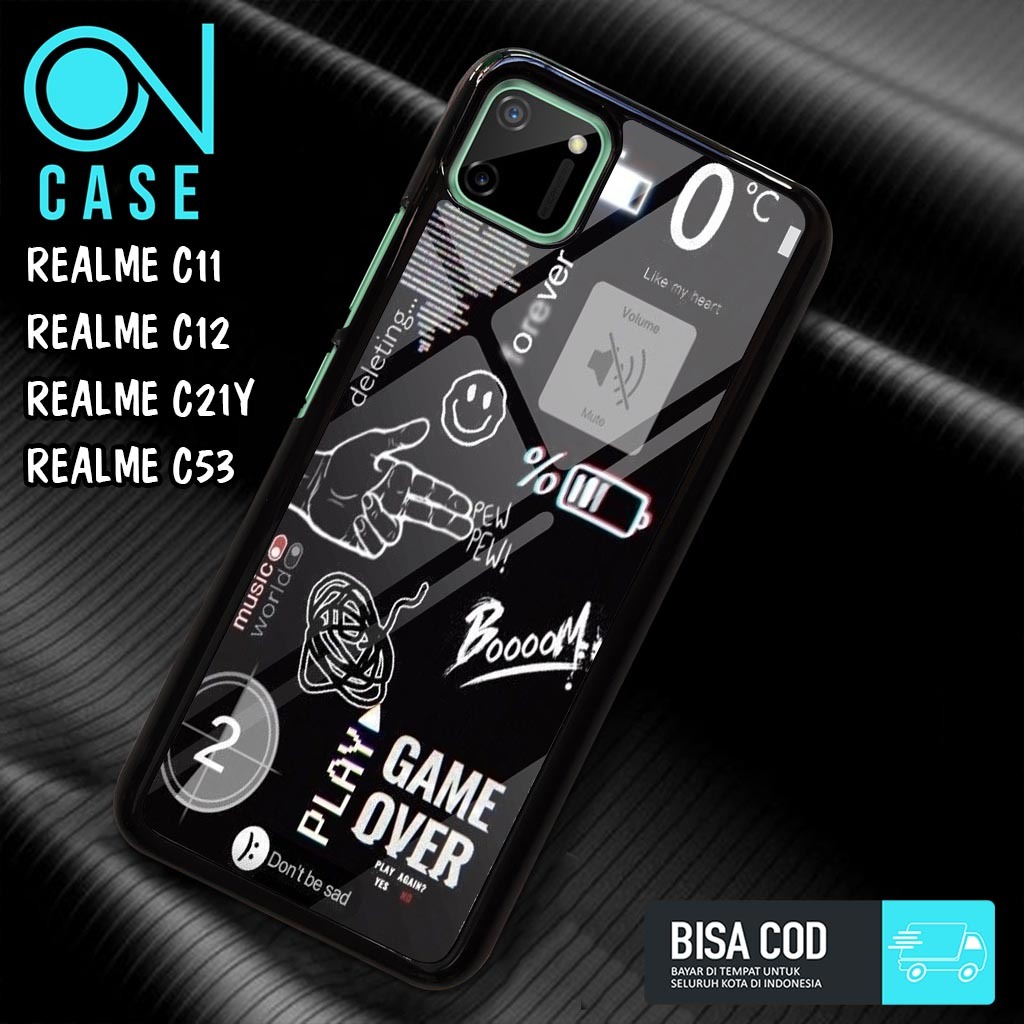 Case REALME C20 C11 C11 C12  C21Y 2021 mistercase11 [ GAME OVER ] Case Hp Glossy Casing Hardcase Sof