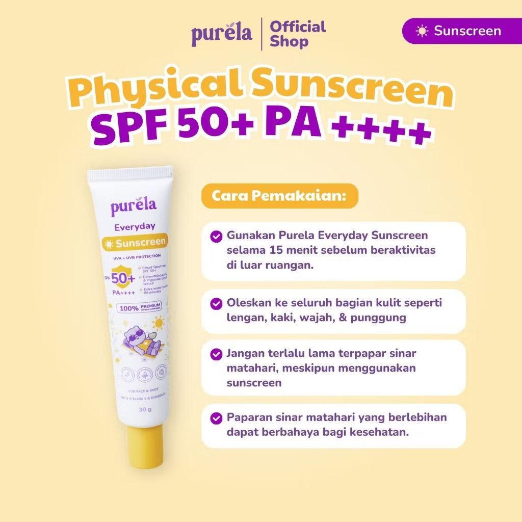 Sunscreen Anak SPF 50+ PA++++ Sunscreen anak Purela