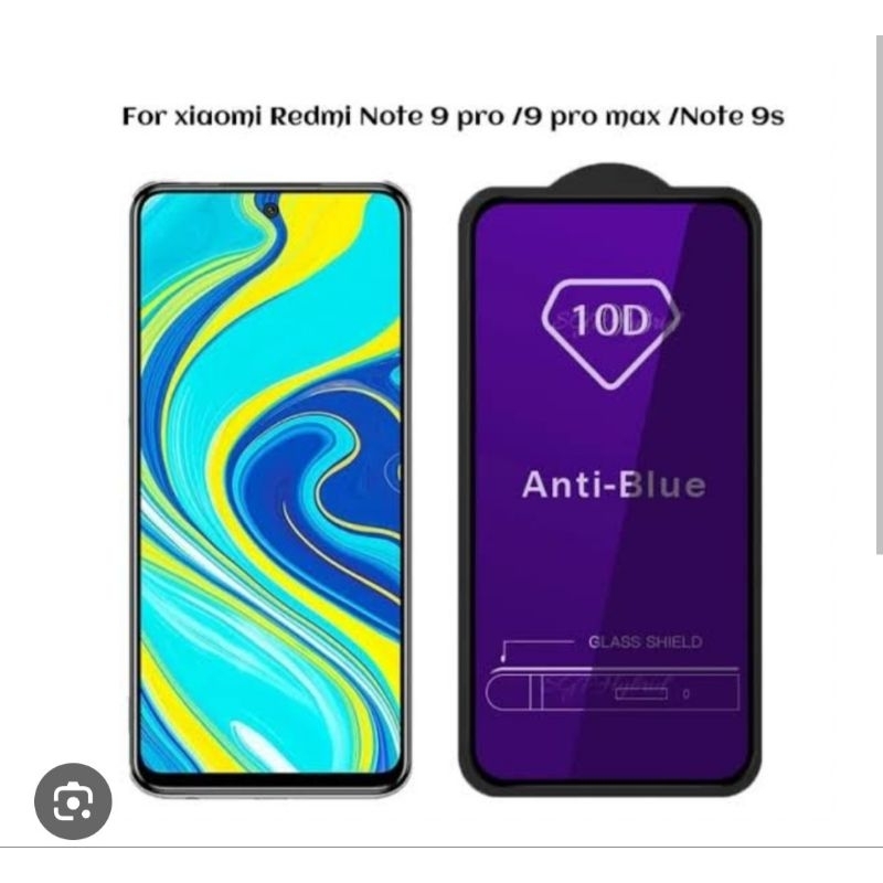 Tempered Glass ANTI BLUE ANTI RADIASI Redmi Note 9 PRO
