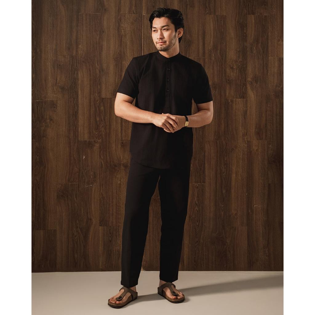 HSRM - Moaz Koko Shirt SS One Set Black | Kemeja Koko Ramadan