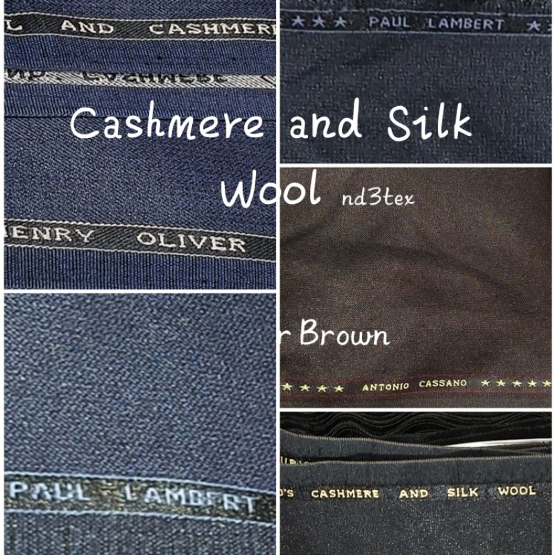 Bahan Semi Wool Luxurious France Shining Mengkilap Polos Jas Celana Cashmere and Silk Wool