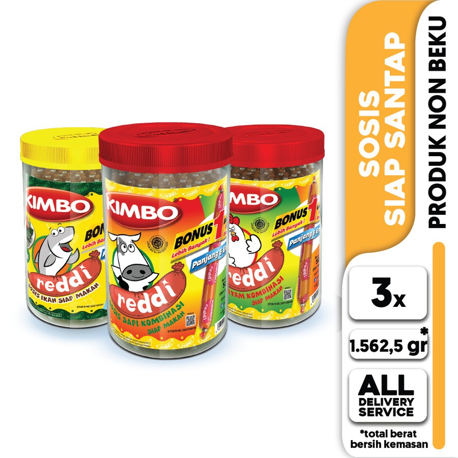 

KIMBO Reddi Sosis Toples Rasa Ayam / Sapi / Ikan