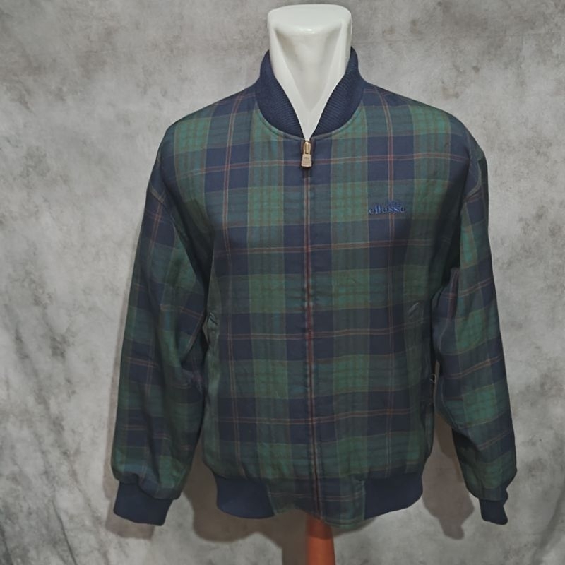 Jaket Bomber Checker Ellese Reversible Vintage Second