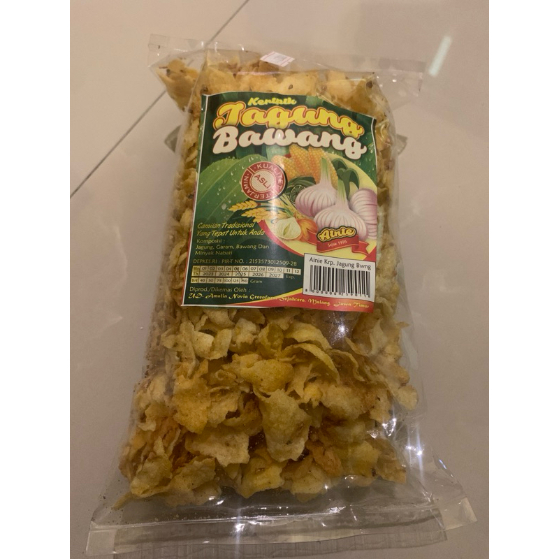 

keripik jagung gurih rasa bawang