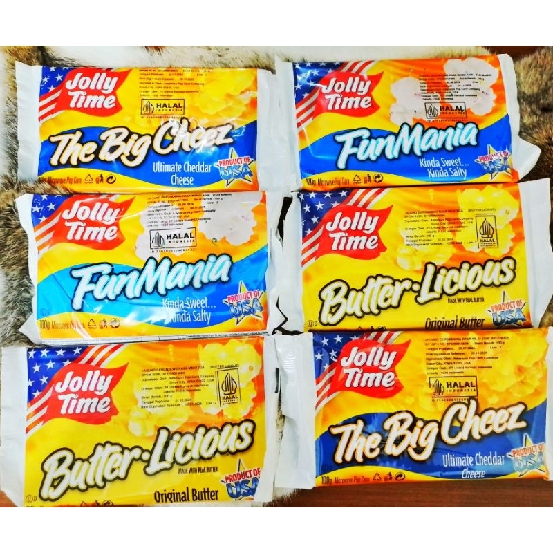 POPCORN JOLLY TIME 100GRAM POPCORN  JOLLY TIME BUTTERLICIOUS JOLLY TIME FUN MANIA