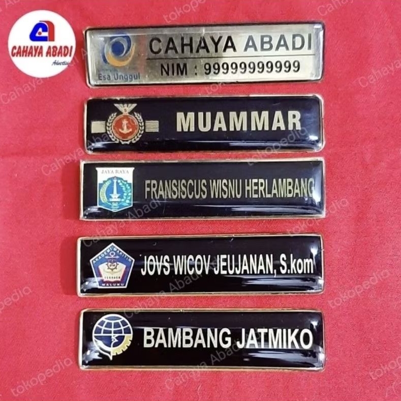 

Nama Dada Kuningan Stainles Name Tag Kuningan Stainles Papan Nama Emas Silver