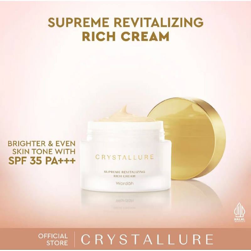 Crystallure Supreme Revitalizing Rich Cream 50 g - Skincare Moisturizer Pelembab Wajah dan Perawatan