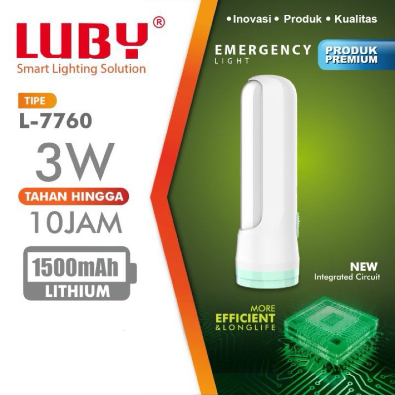 LAMPU LUBY EMERGENCY 3W 10 jam