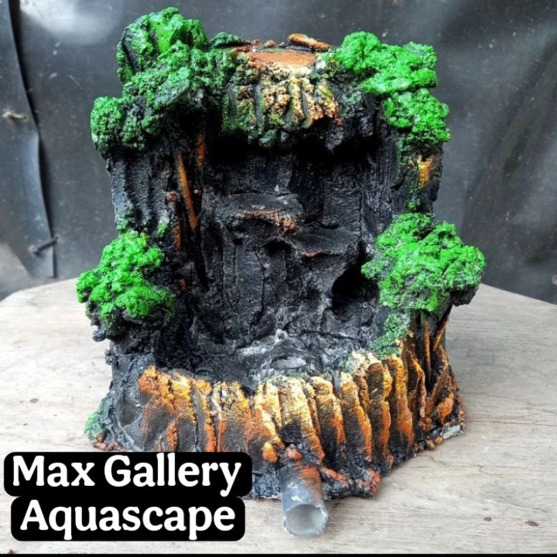 Hiasan aquarium Aquascape Tebing Air Terjun Tinggi 20c