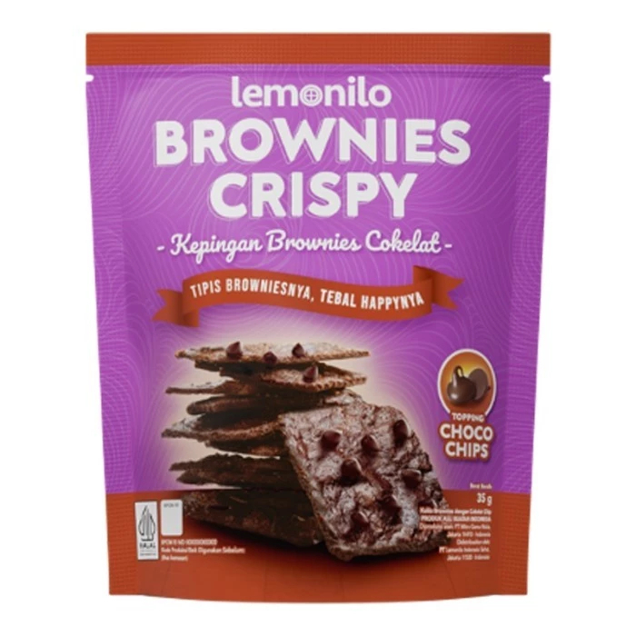 

LEMONILO Brownies Crispy 35gr Chocochips Keju Strawberi strawberry cheese Cemilan Diet Sehat Bronis Coklat chocolate mie