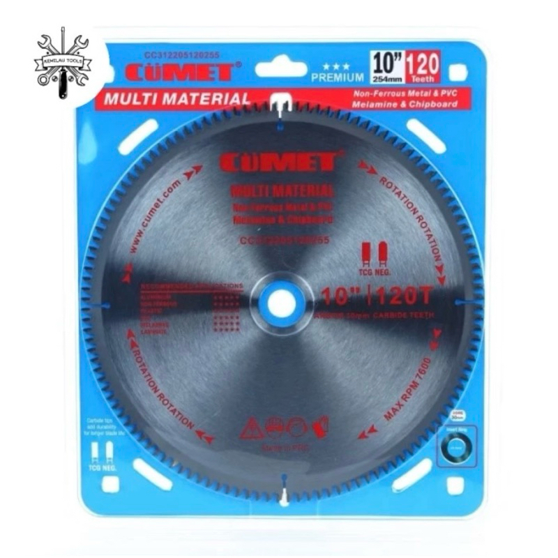 Mata Gergaji Miter Mitre Saw Blade CUMET 10" Multi Material 120T Potong Kayu Aluminium Tulang Besi P