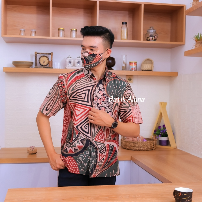 Batik Aluna Kemeja Pria Lengan Pendek PD 013