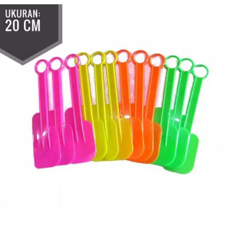 (12 PCS) SOLET PLASTIK / SOLET KUE / SOLET SERBAGUNA / SPATULA PLASTIK