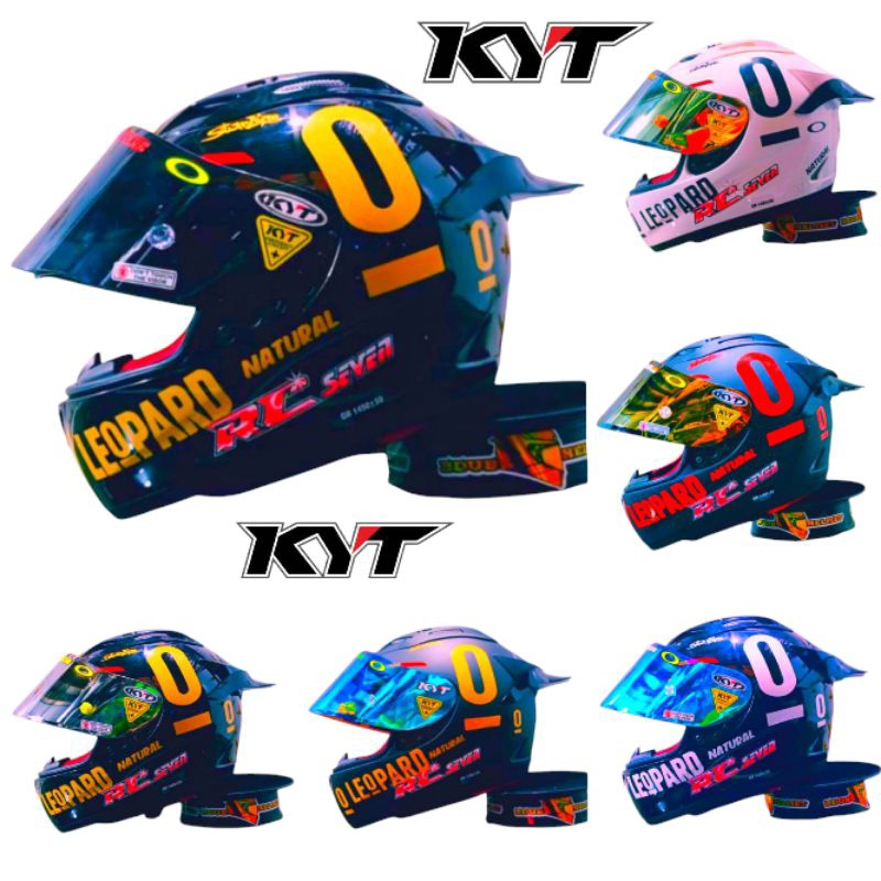 Helm KYT rc7 rc seven Black glos paket ganteng