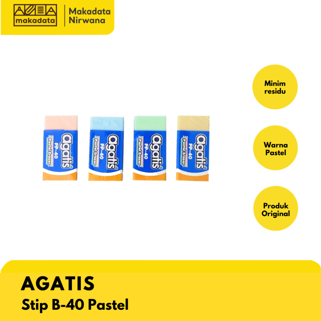 

AGATIS ERASER/PENGHAPUS/STIP ECO PASTEL B-40 (1 PCS)