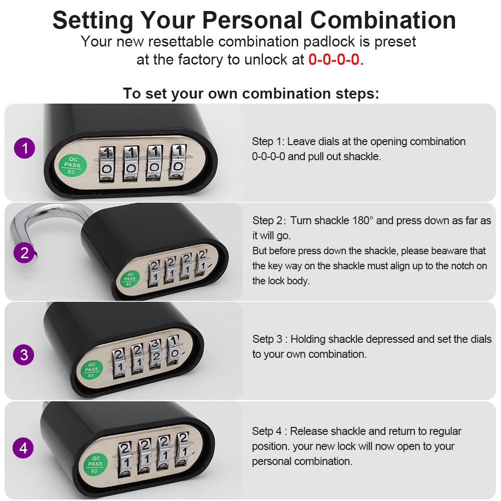 OneKlik - Gembok Angka 4 Digit Gembok Pagar Gembok Angka 4 Digit Besar Kunci Gembok Kode Angka Anti