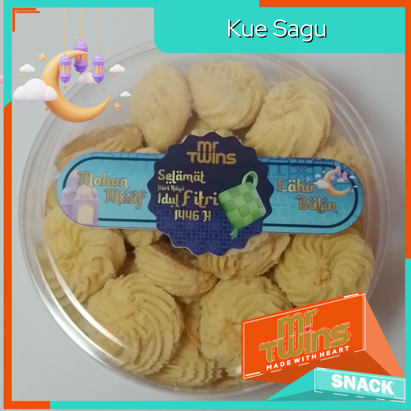 

Kue Sagu Mr Twins Kemasan Toples 190 gram - Camilan Kue Kering Lebaran - Cookies