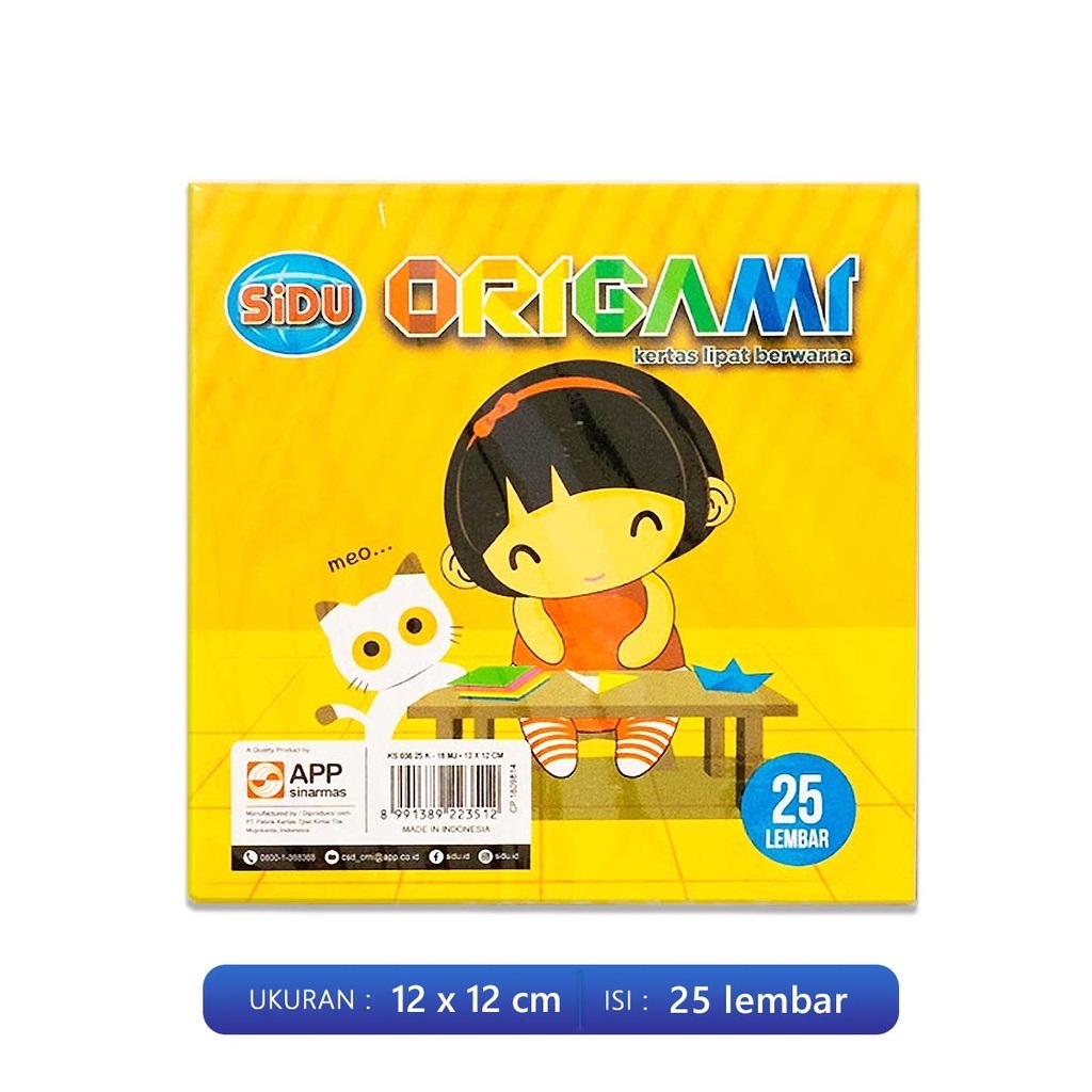 

Kertas Lipat Warna Warni SIDU Kertas Origami Sinar Dunia Ukuran 12 14 16 Cm Per Pak Isi 25 / PB EDUKASI ANAK - PBNB