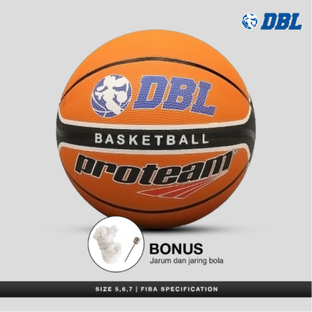 AZA Bola Basket DBL Proteam Rubber SA Edition - Bola Basket Size 5, 6, 7
