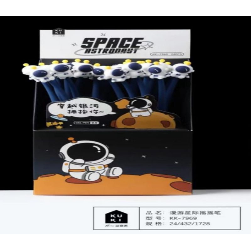 

Pulpen Lentur Astronot / Bolpen Goyang ASTRONOT Biru Cantik Unik Murah Tinta Gel Biru