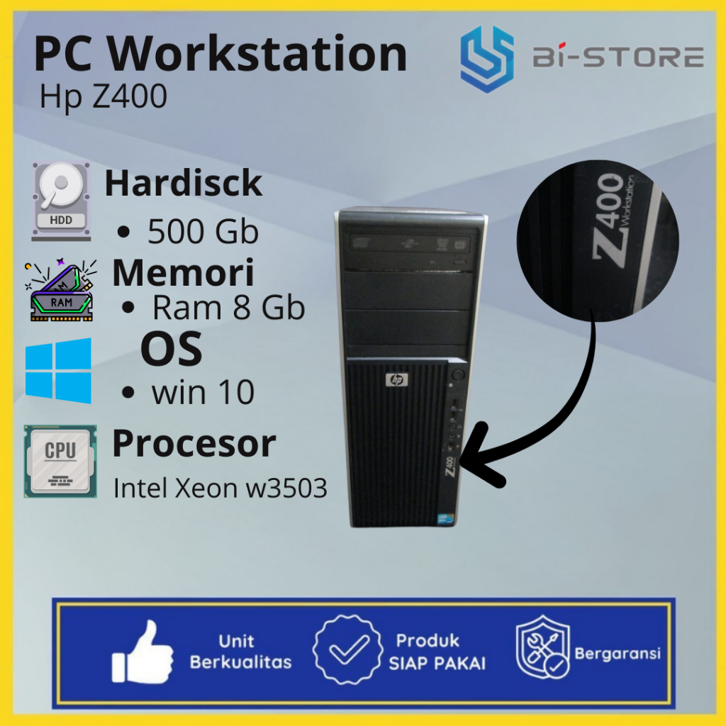 PC Workstation Hp Z400 Siap Tempur Ram 8 Gb