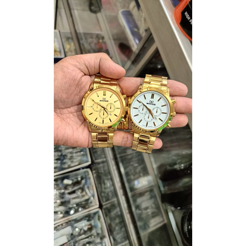 Jam Tangan Mirage Original Rantai Gold