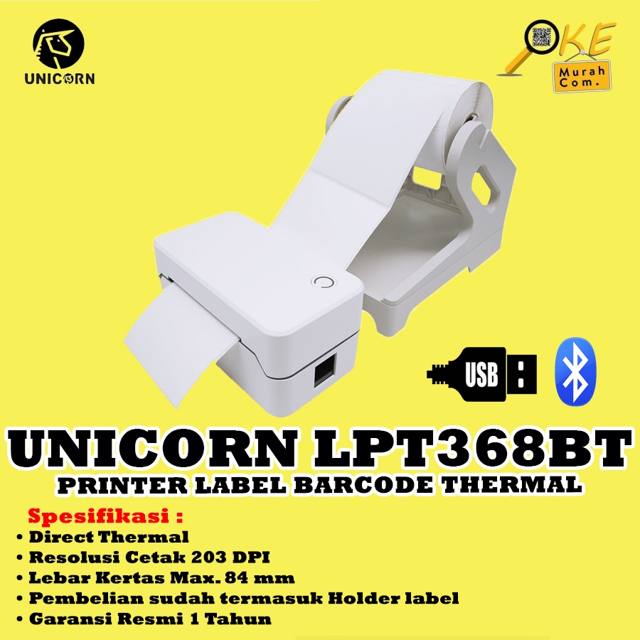 Printer Barcode Label Thermal 80mm Bluetooth Unicorn LP-T368 / LPT368BT / LPT 368BT