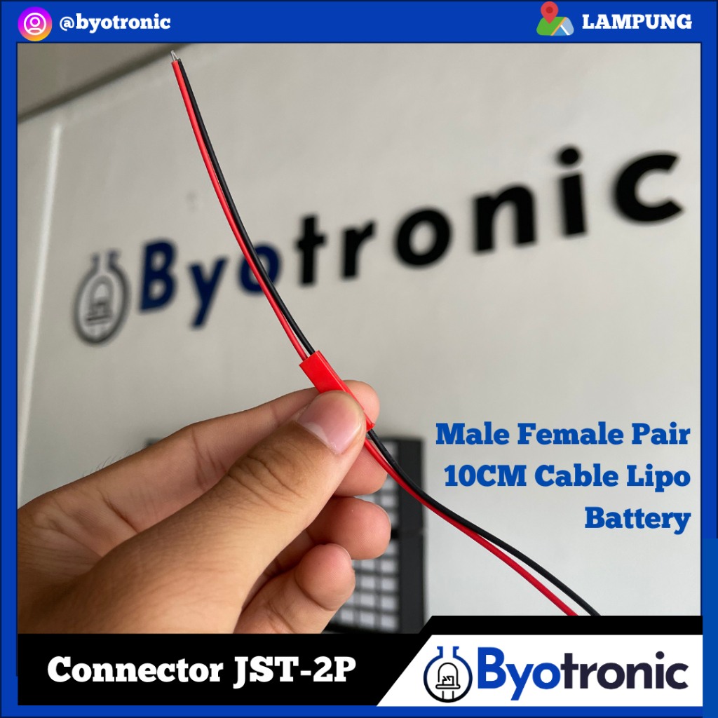 JST-2P JST Connector 2 PIN Male Female Pair 10CM CABLE LIPO BATTERY