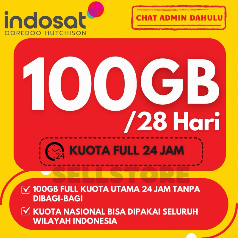 KUOTA MURAH INDOSAT 40GB 100GB 150GB 200GB 30HARI FULL TANPA PEMBAGIAN