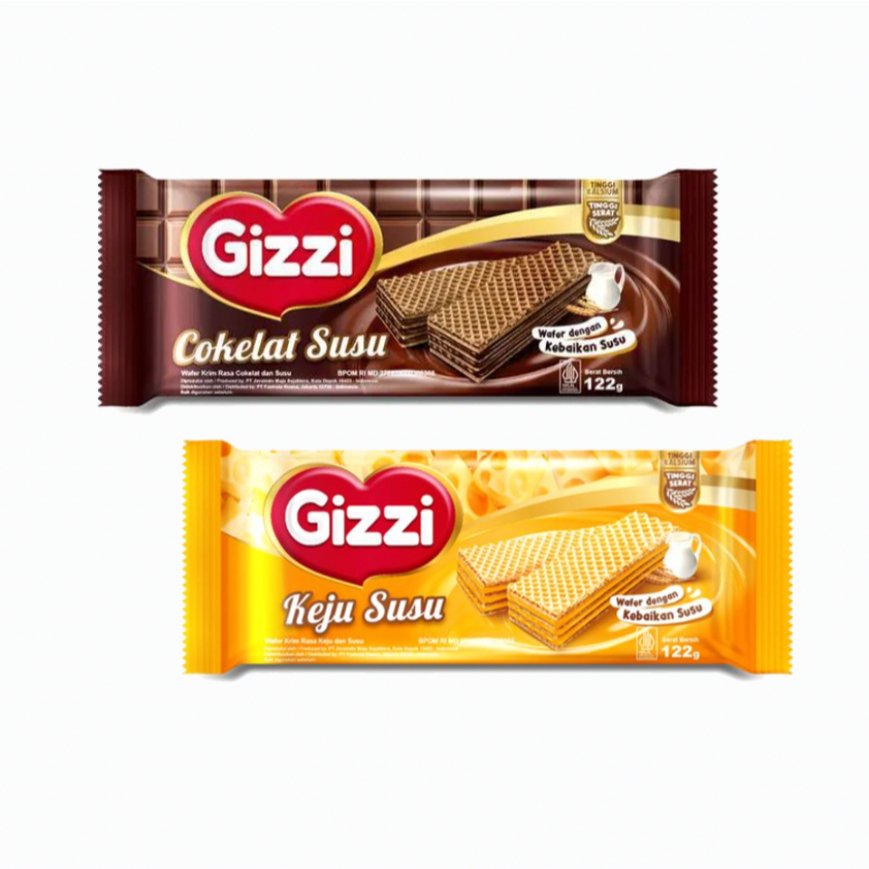 

Gizzi Wafer Keju Susu, Cokelat Susu 122 gr