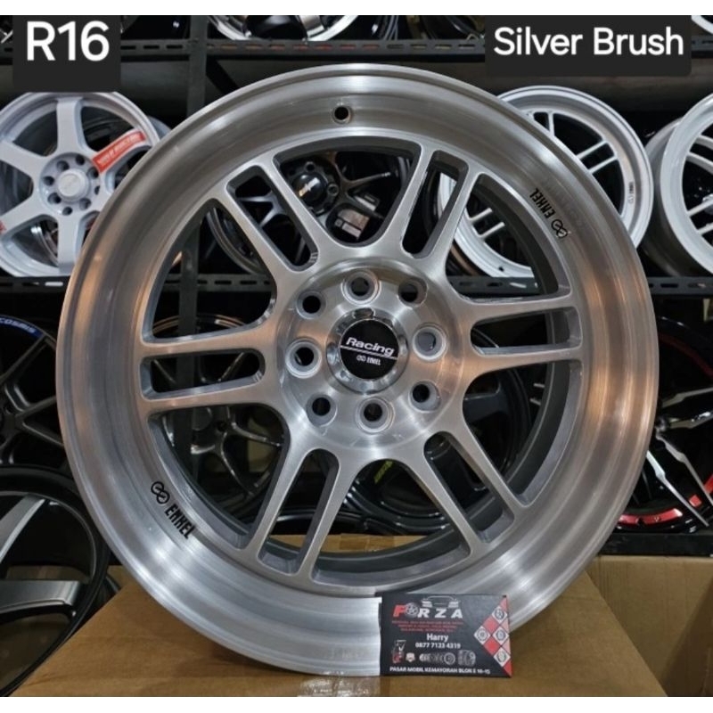 J505 Enkei RPF1 R16 PCD 4x100/114.3 Silver Brush. Lebar 7 ET 40