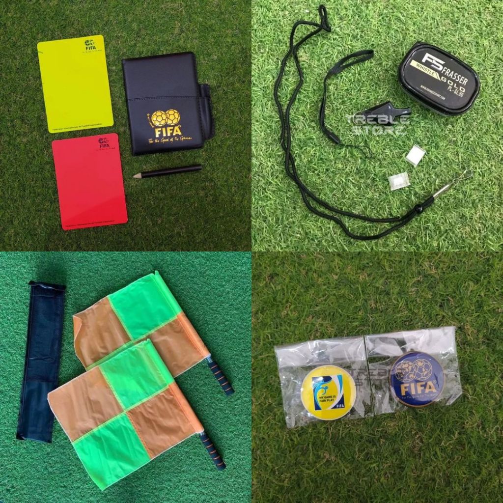 PROMO PERLENGKAPAN WASIT PELUIT KARTU WASIT BENDERA KOIN TOS WASIT SEPAK BOLA FUTSAL ORIGINAL MURAH