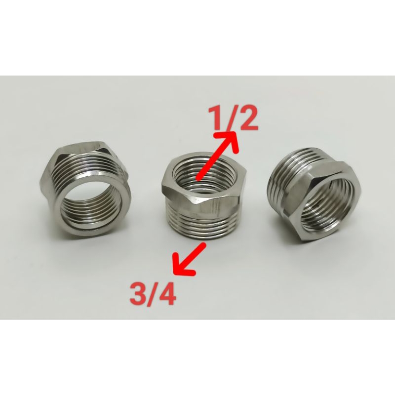 Nepel stainless drat dalam 1/2 dan drat luar 3/4