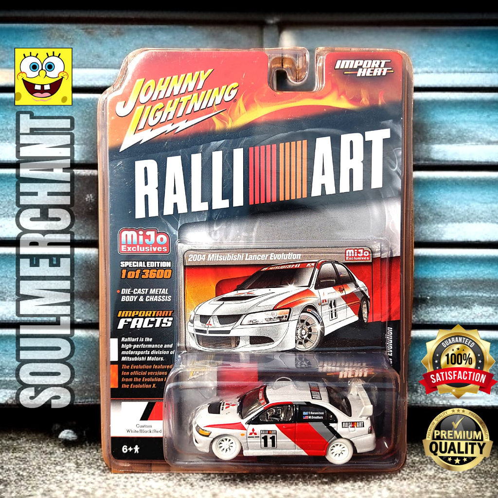 Johnny Lightning 2004 Mitsubishi Lancer Evolution Ralliart White Lightning