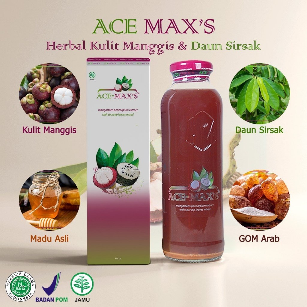 

Ace Maxs Original herbal kulit manggis & Daun sirsak