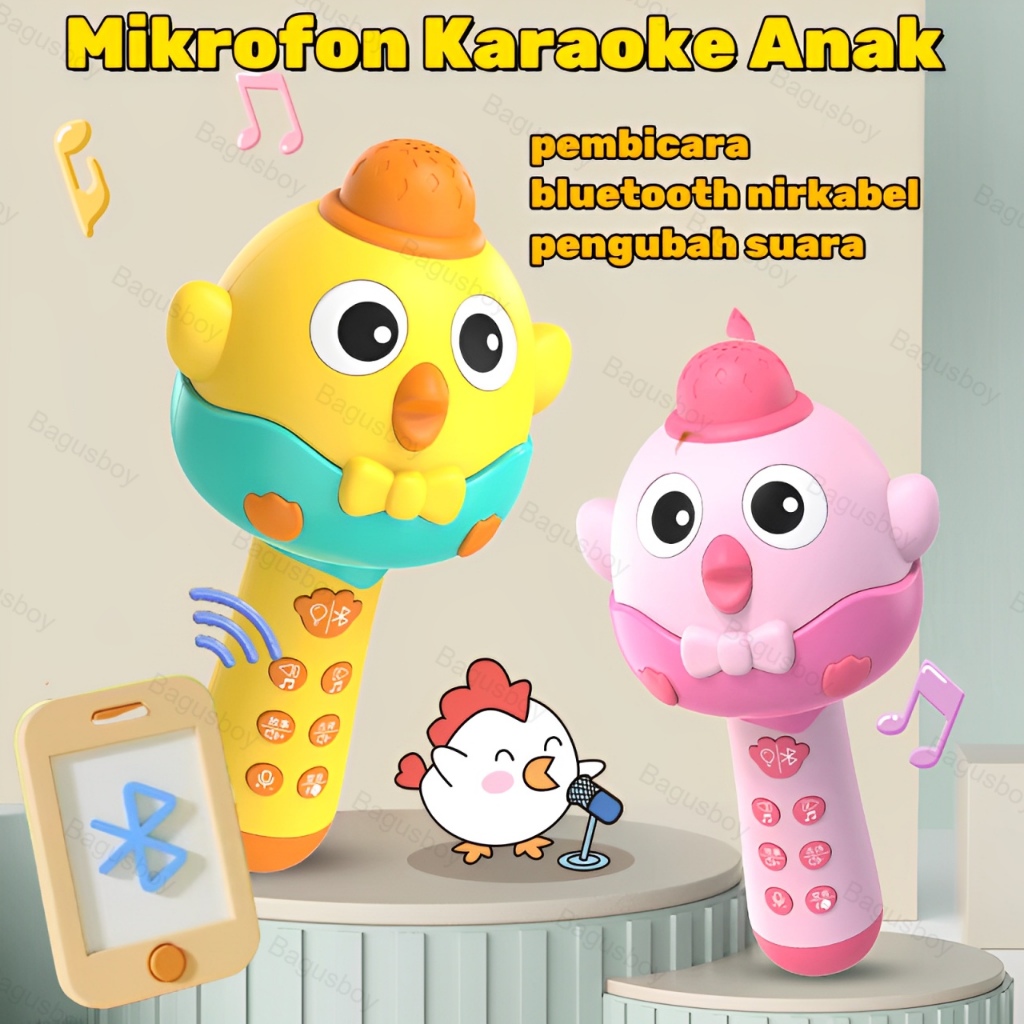 [COD] Mikrofon Nyanyi Anak/Mikrofon Anak Bluetooth/Mikrofon Karaoke Anak Speaker/Wireless Mikrofon N