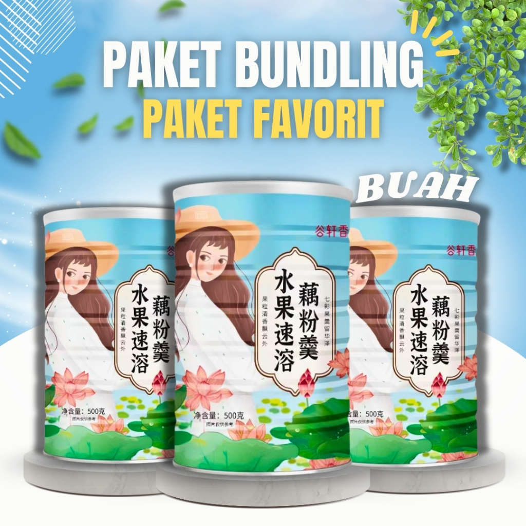 

Bundling 3 Kaleng Fruits/Buah OUFEN Lotus Root Powder - Instant Soup Bubuk Akar Teratai Lezat Menyehatkan & Bergizi HALAL BPOM