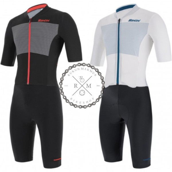 Santini Aero SkinSuit Redux Istinto Men Road Cycling Skin Speed Suit With C3 Chamois Gel Padding Roa