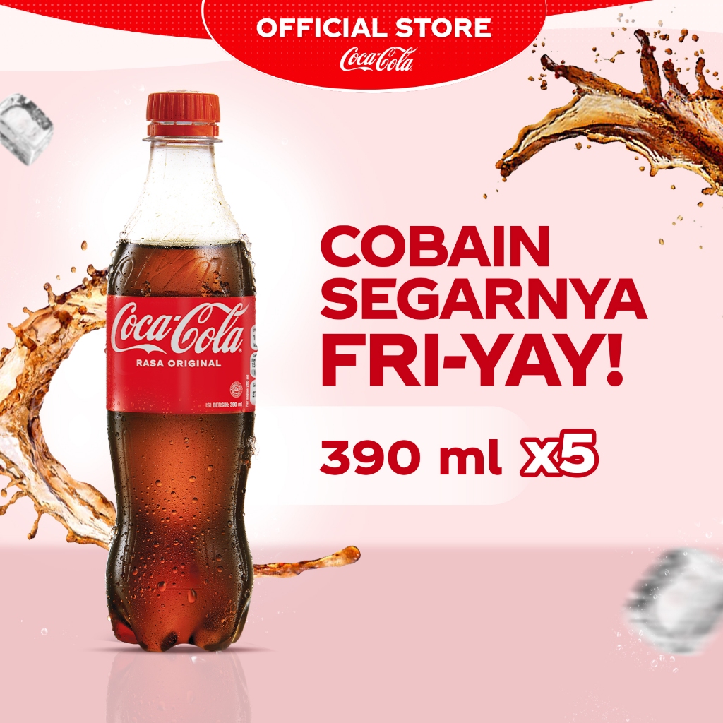 

Coca-Cola Original - Minuman Soda Rasa Kola - Botol 390ml - x5 Pcs