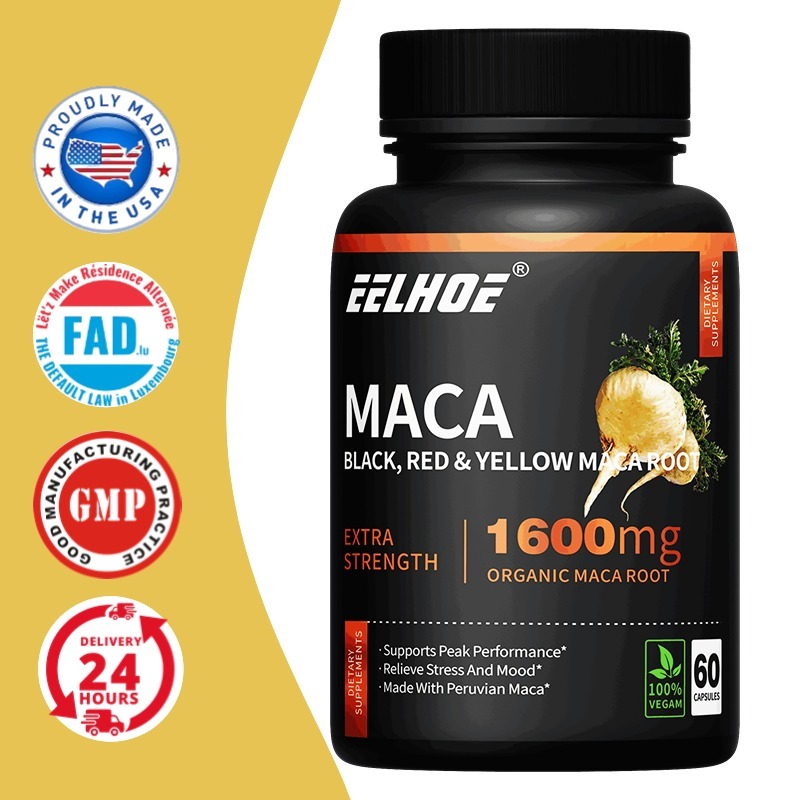 Original Ekstrak Akar Maca Peru 1600 mg membantu mengurangi stres, memberikan energi dan kesehatan