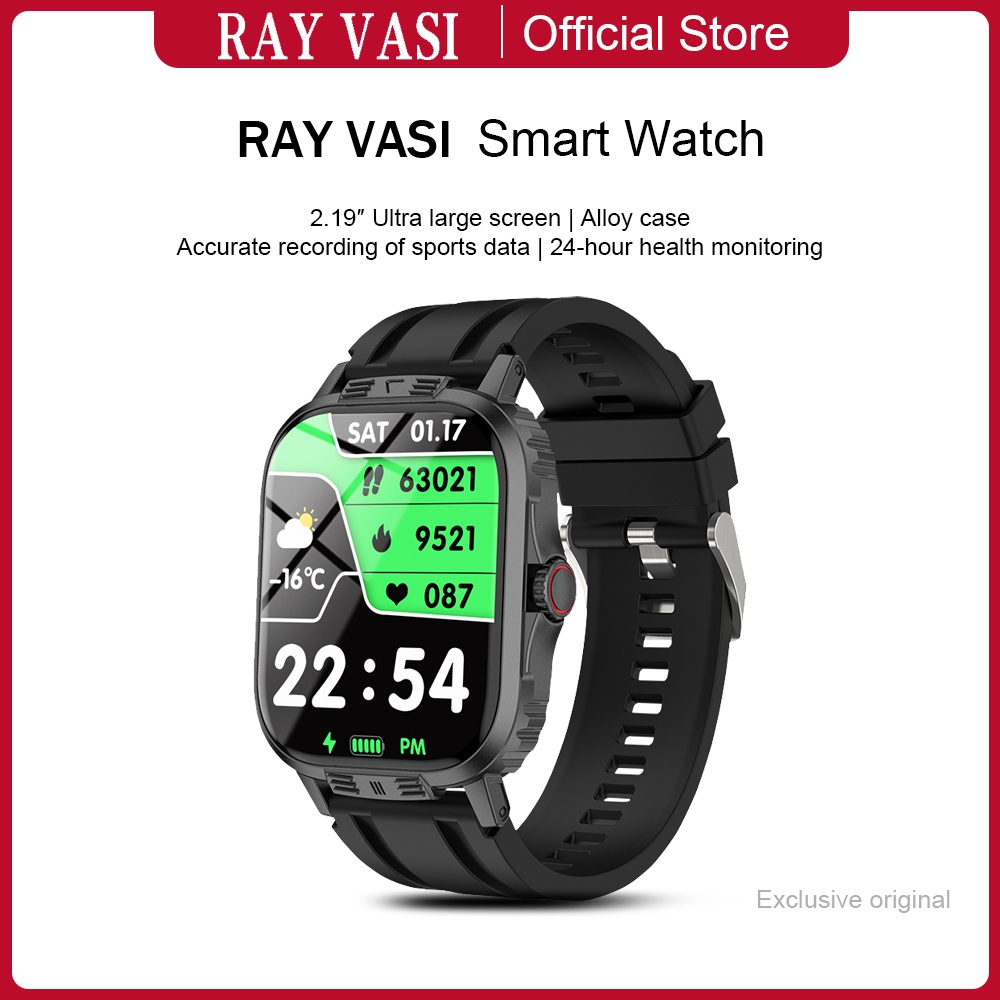 RAYVASI C29 SmartWatch Pria | 2.19″ Ultra Large Screen | Metal Hard Case | Bluetooth Call | Outdoor 
